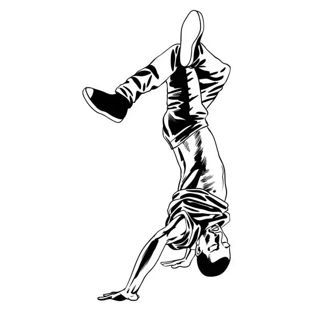 Vector illustration of Dancing b-boy