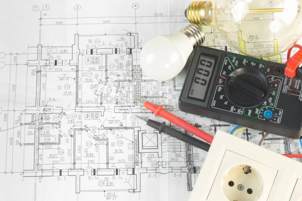 計画手配の電気部品の静物 - man made ストックフォトと画像