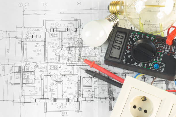 Still Life Of Electrical Components Arranged On Plans