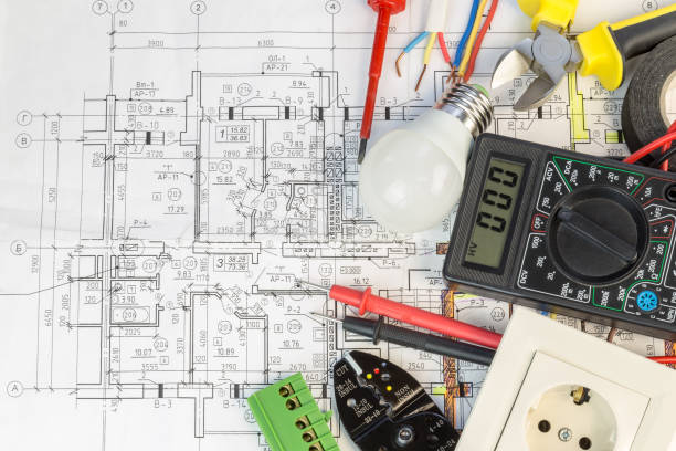 istock Still Life Of Electrical Components Arranged On Plans 1061275972