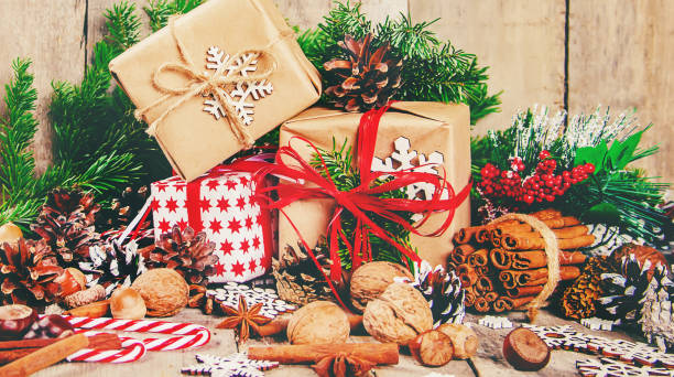 istock Christmas background. happy New Year. Selective focus 1061277950