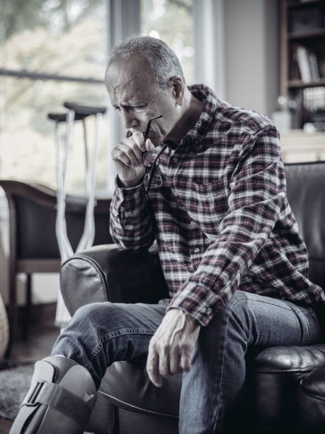 istock Mature man with pain in the leg 1061291038