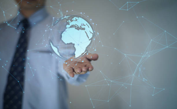 istock Digital Composite Image Of Businessman Holding Illuminated Globe 1061291166