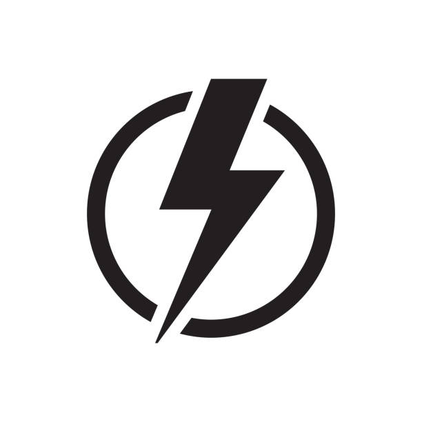 ikona energii elektrycznej - elektryczność stock illustrations