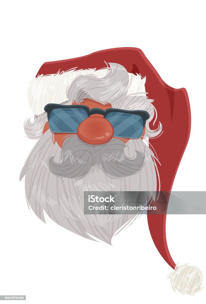 Head Santa Claus Illustration of icons with the head of Santa Claus. Adult stock vector