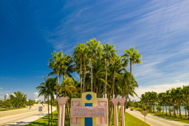 istock Welcome to Miami Beach road sign 1061302886