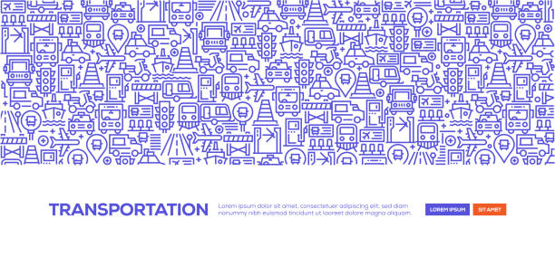 baner transportowy - air bus stock illustrations