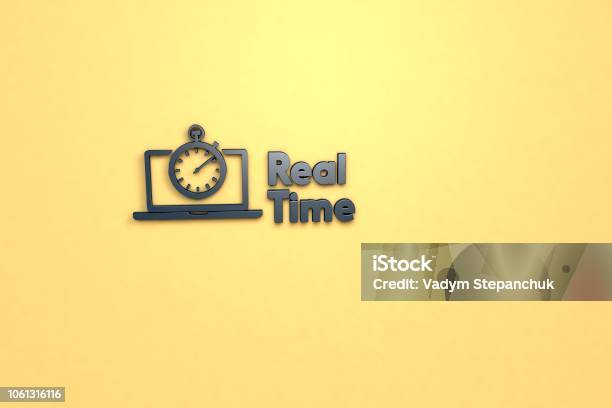 Real Time Stock Photo - Download Image Now - Horizontal, Illustration, Logo