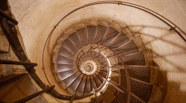 istock Looking Down Spiral Stairs inside the Arch de Triumph in Paris 1061318684