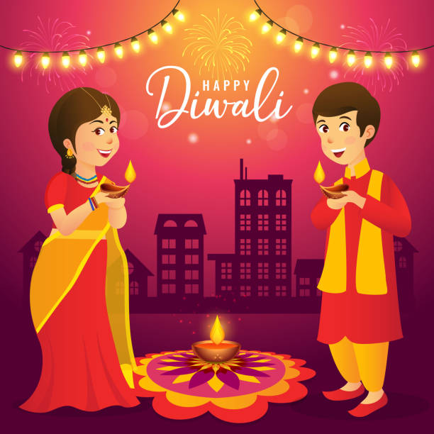 Diwali Wishes Cartoons Illustrations, Royalty-Free Vector Graphics & Clip  Art - iStock