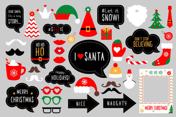 기본 rgb - santa claus elf christmas holiday stock illustrations