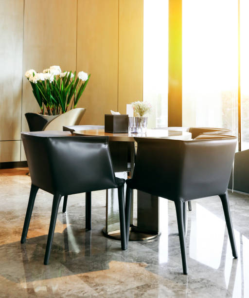 istock a set of sofa tables and chairs placed indoors 1061319288