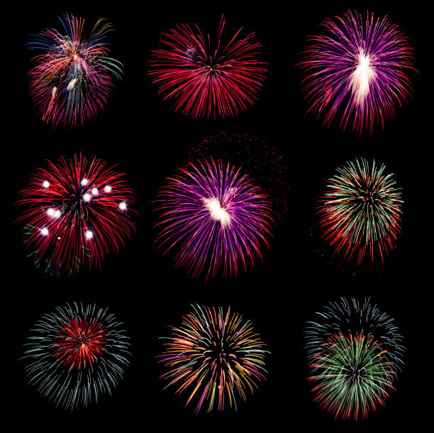 istock Firework collection and Set of colorful fireworks light on the black background. 1061322024