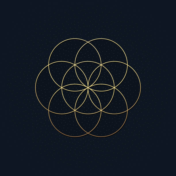 This is a luxury background with a golden Flower of Life vector art illustration