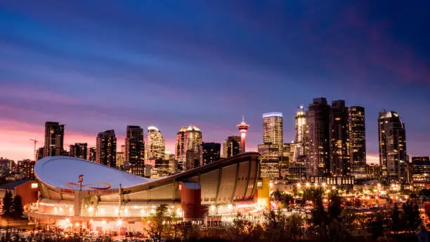 Calgary Skyline at Sunset