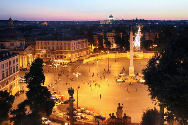 istock Piazza del Popolo Rome Italy night 1061329624