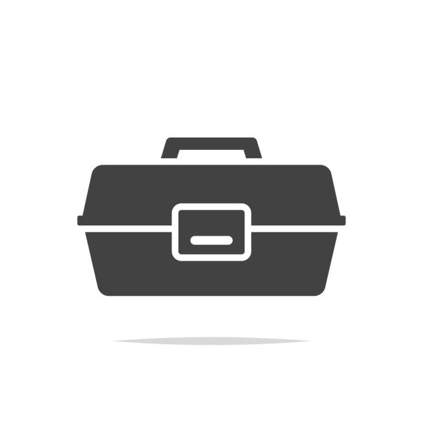 Fishing Tackle Box Icon Vector Stock Illustration - Download Image Now - Box  - Container, Fishing Tackle, Black Color - iStock