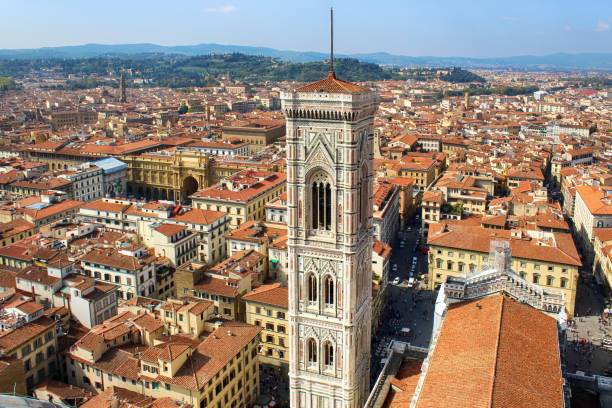 istock Panoramic view of Florence from Duomo cathedral cupola 1061335314
