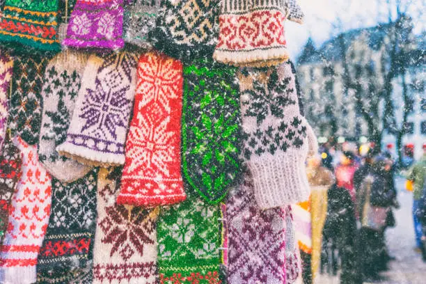 Photo of Mittens with national patterns in Latvia