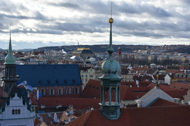 istock panoramic view of Prague in the morning 1061337920