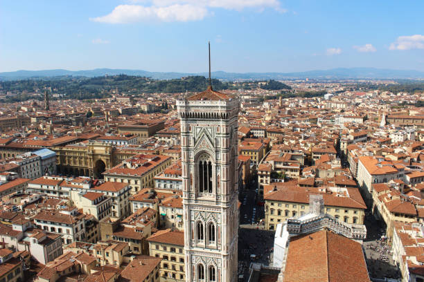 istock Panoramic view of Florence from Duomo cathedral cupola 1061340316