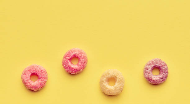 istock Top view of four colorful cereal rings 1061343172