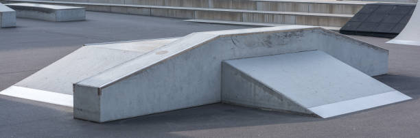 Ramp in the skate park as a panorama