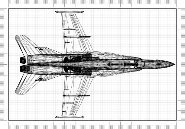 istock military fighter plane Architect blueprint 1061346002