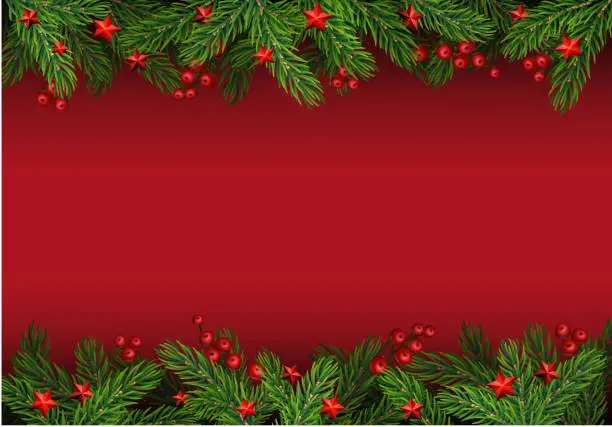 Vector illustration of Christmas background with fir tree