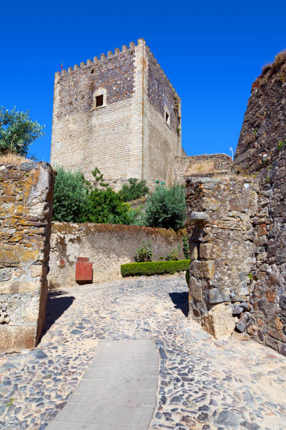 istock Keep tower of the medieval Castelo de Vide Castle seen from the access ramp. 1061354396