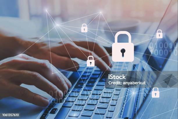 Internet Seguridad Y Datos Concepto De Protección Blockchain Foto de stock y más banco de imágenes de Medidas de seguridad