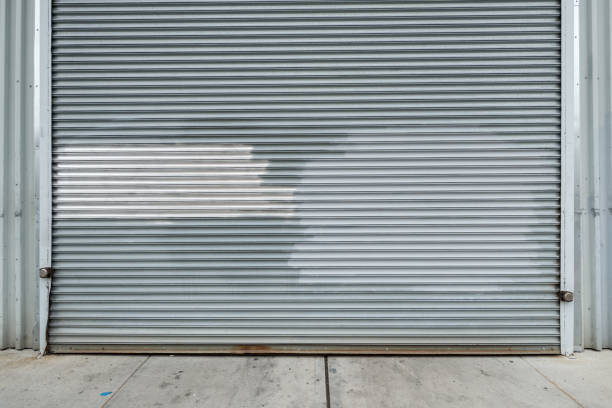 istock Corrugated metal door 1061367620