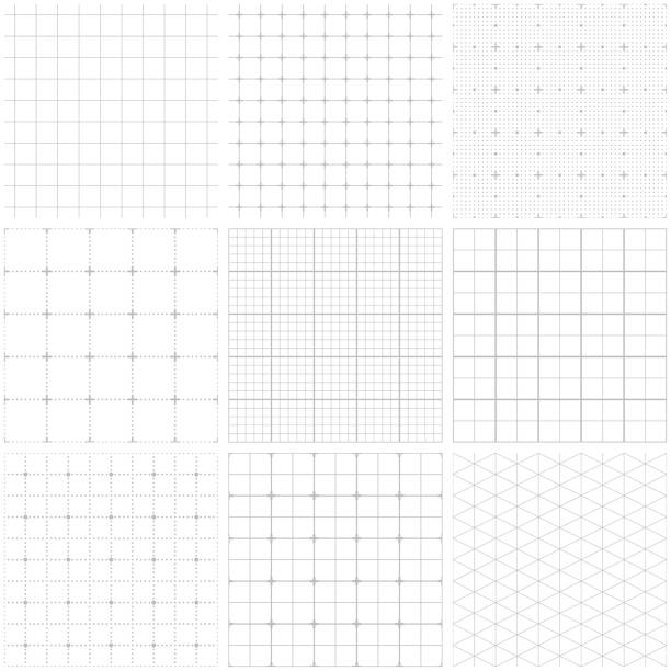 nahtlose zeichenpapier mit maßeinteilung - graph paper mesh paper backgrounds stock-grafiken, -clipart, -cartoons und -symbole