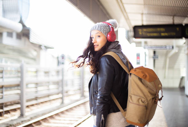 istock Young woman in public transport 1061370360
