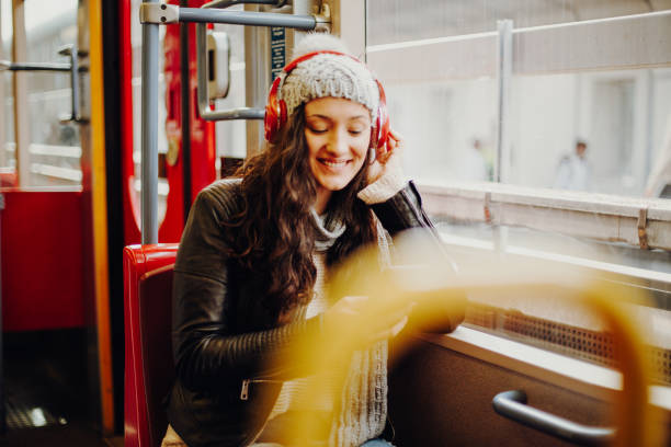 istock Young woman in public transport 1061370954