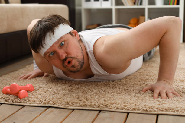istock A young handsome man with excess weight 1061371068