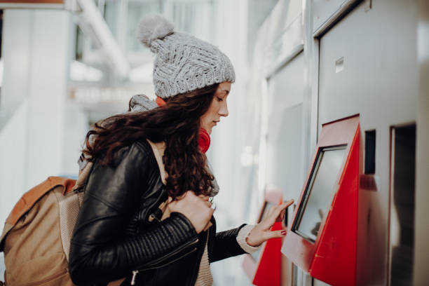 istock Young woman in public transport 1061373234