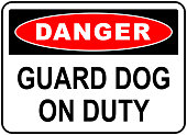 Danger sign in United States:Beware of dog