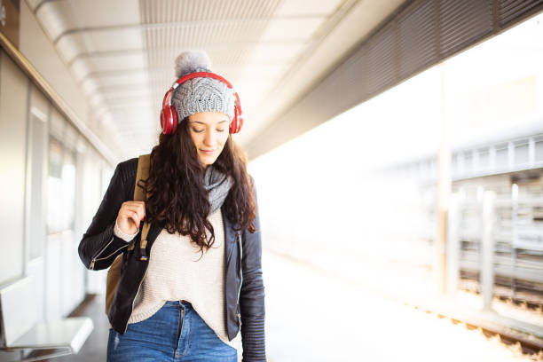 istock Young woman in public transport 1061374536