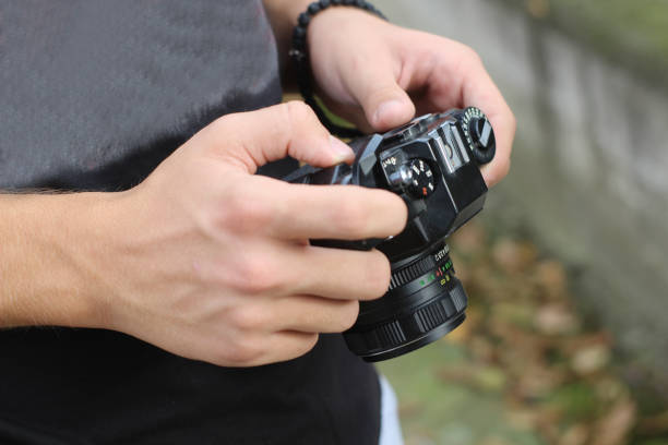 istock Young photographer take photos 1061380512