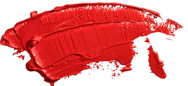 istock Red oil texture paint stain brush stroke isolated on transparent background, eps 10 vector illustration. 1061381400
