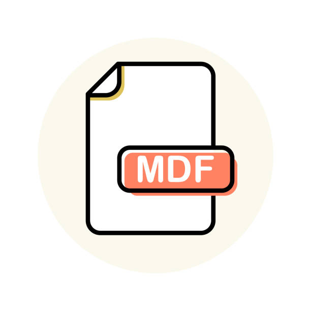 MDF file format, extension color line icon MDF file format, extension color line icon. Vector illustration mdf stock illustrations