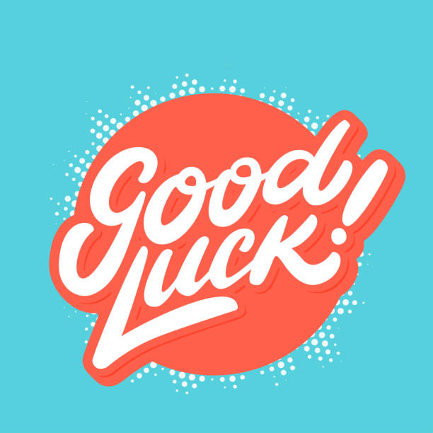 ilustrações de stock, clip art, desenhos animados e ícones de good luck. farewell card. vector lettering. - com sorte