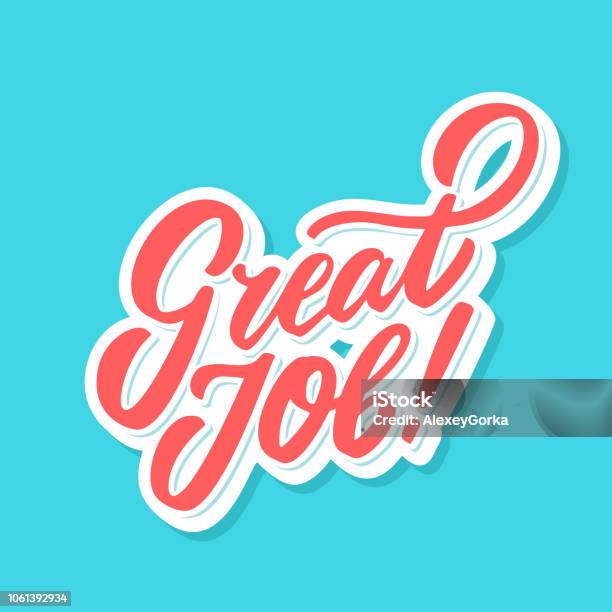 Great Job Banner Stock Illustration - Download Image Now - Awe, Occupation, Working