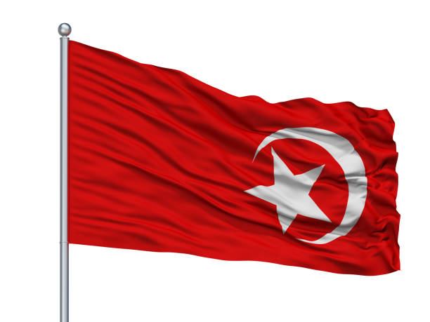 istock Nation Of Islam Flag On Flagpole, Isolated On White 1061400778
