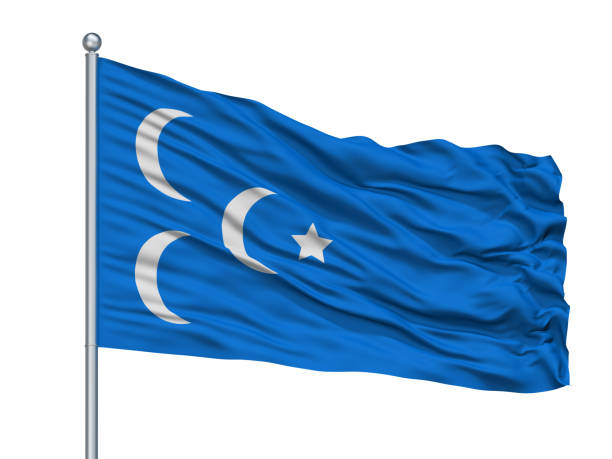 istock Ibda C Flag On Flagpole, Isolated On White 1061401652