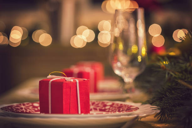 istock Festive Place Setting with Christmas Decorations 1061406740