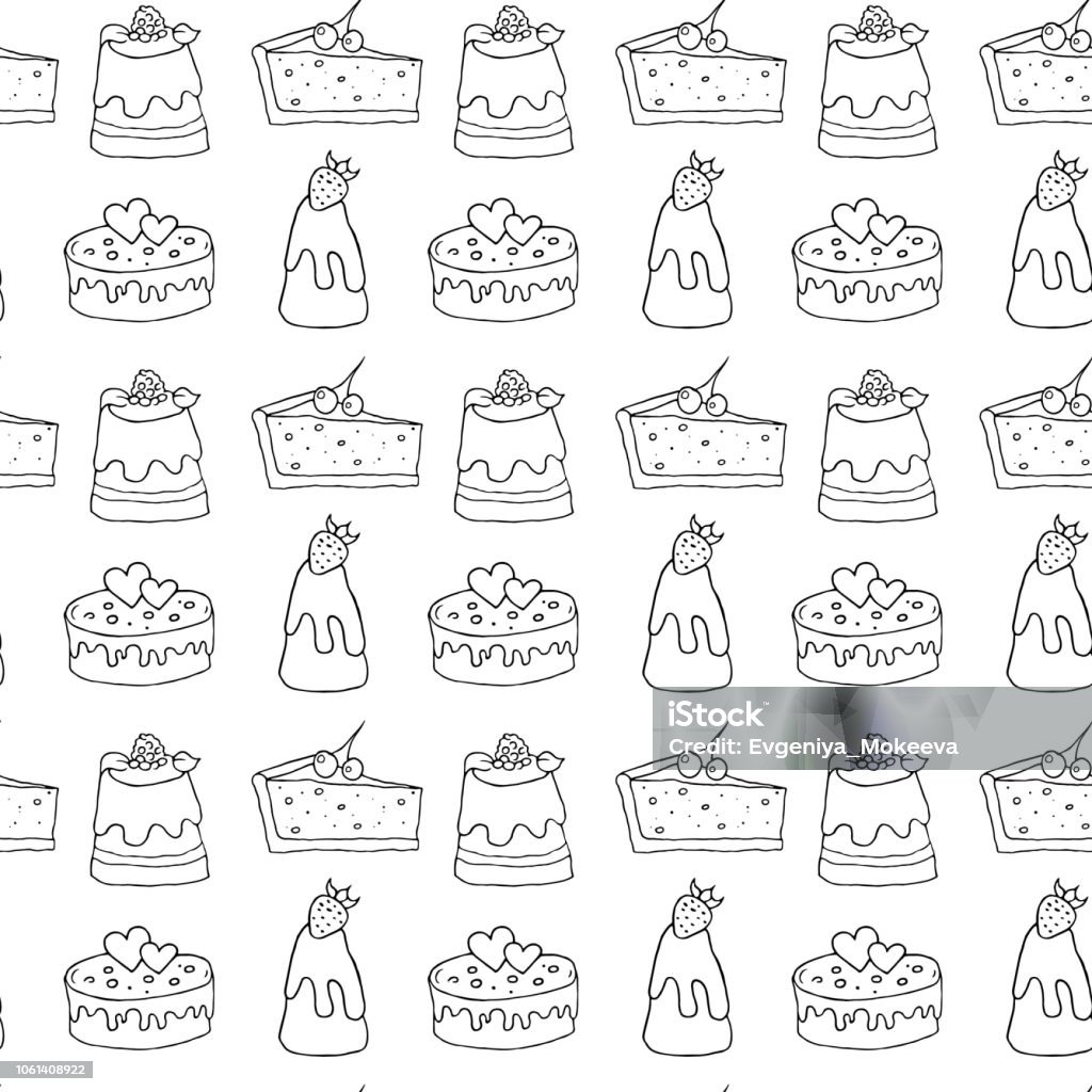 Seamless pattern with hand drawn bakery products. Seamless pattern with hand drawn bakery products. Vector illustration. Backgrounds stock vector