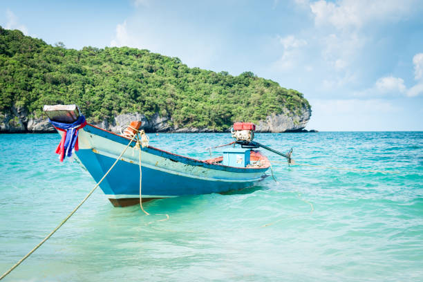 istock Ship on the calm sea in Thailand 1061411666