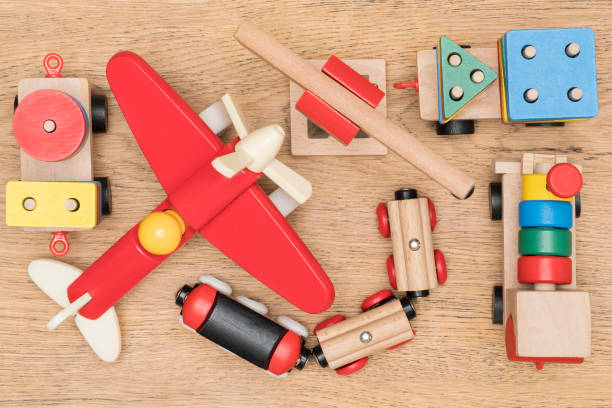 istock wooden toy vehicles on the table 1061426902